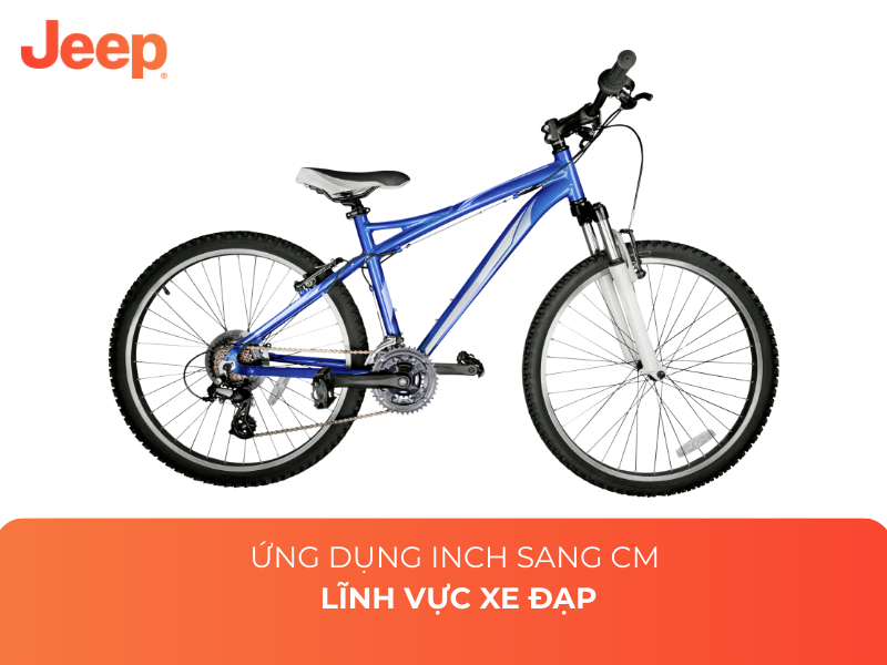 Ứng dụng inch sang cm trong lĩnh vực xe đạp